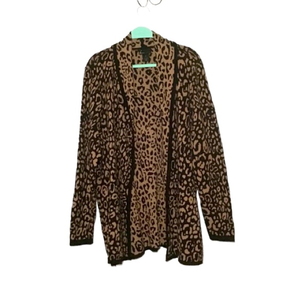 Leopard Wrap Sweater,2X,Lane Bryant